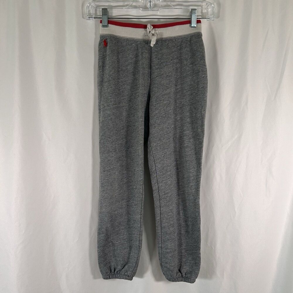 Polo Ralph Lauren Joggers Boys Medium 8-10 Grey Pull On No Pockets Cotton Blend